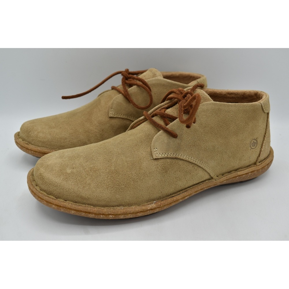 Born Womens 8 Nuala II Natural Dijon Suede Leather Lace Up Comfort Casual Shoes